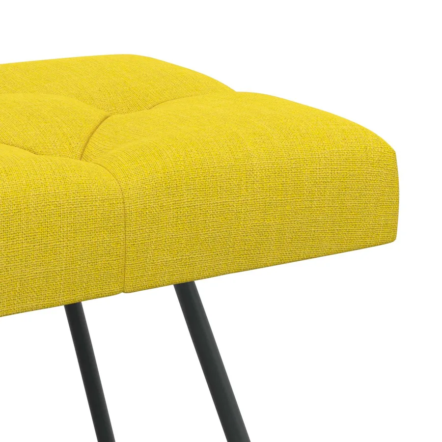 Banc avec capitonnage bouton Jaune clair 80 x 40 x 46 cm Tissu - 6