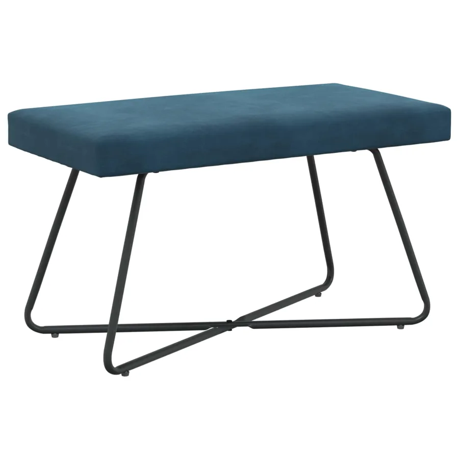 banc Bleu 80 x 40 x 45 cm Velours - 2