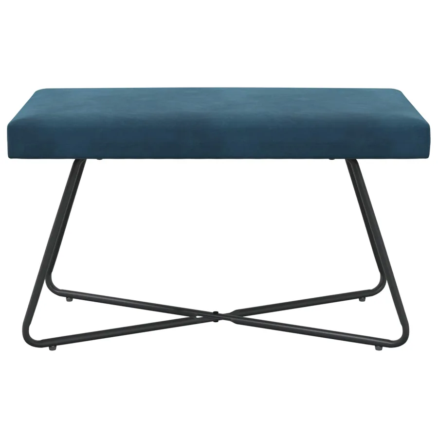 banc Bleu 80 x 40 x 45 cm Velours - 5
