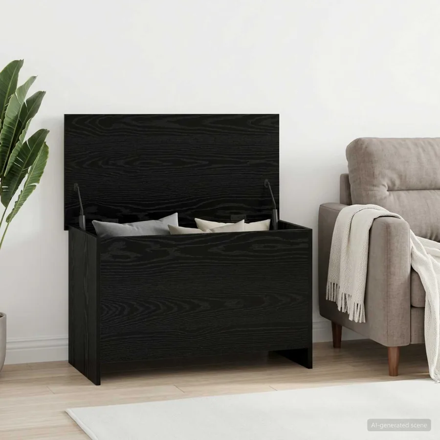Coffre de rangement avec stockage Chêne noir 80 x 40 x 50 cm