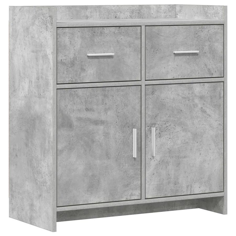Buffet Gris béton 75 x 36 x 80 cm Bois d'ingénierie - 2