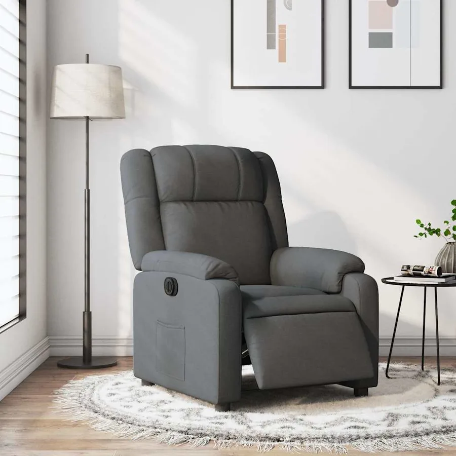 Fauteuil inclinable électrique Gris foncé Tissu - 16