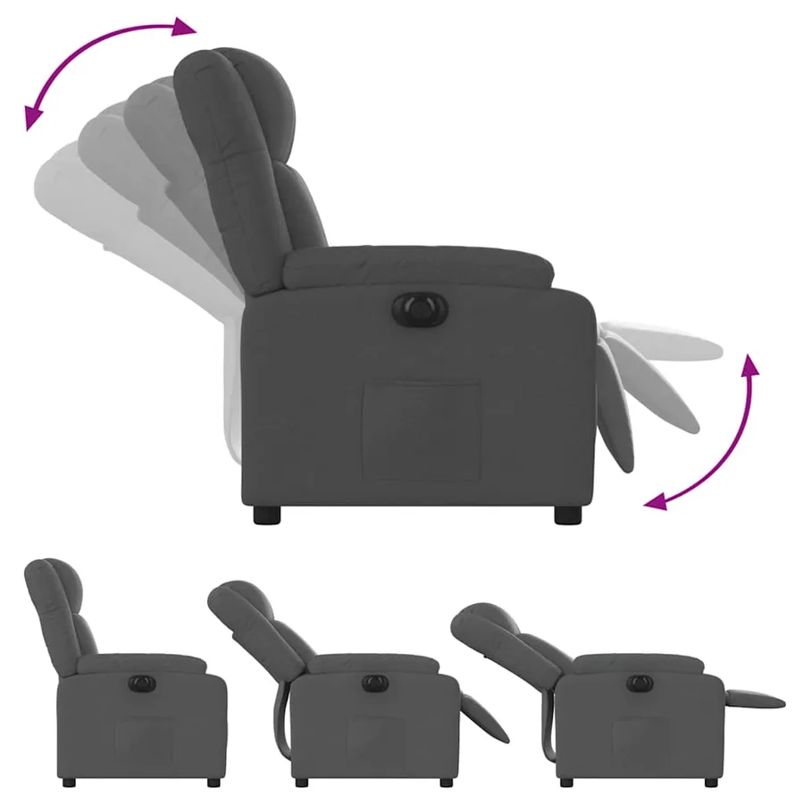 Fauteuil inclinable électrique Gris foncé Tissu - 7