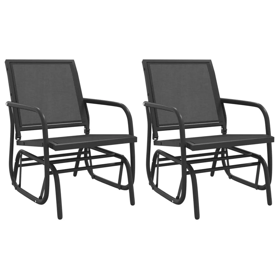 Chaises oscillantes de jardin lot de 2 noir 61x76x87 cm - 2