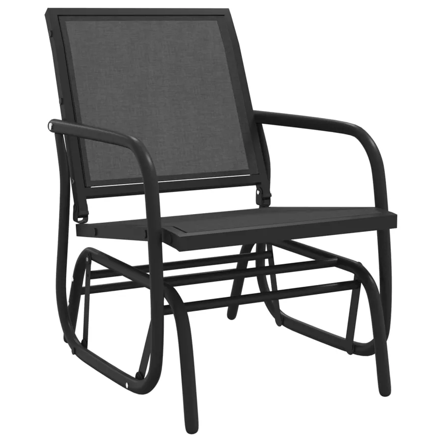 Chaises oscillantes de jardin lot de 2 noir 61x76x87 cm - 3