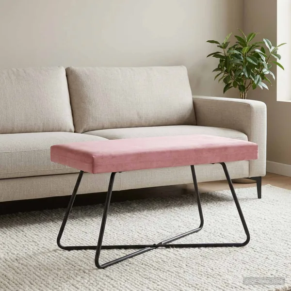 banc Rose 80 x 40 x 45 cm Velours