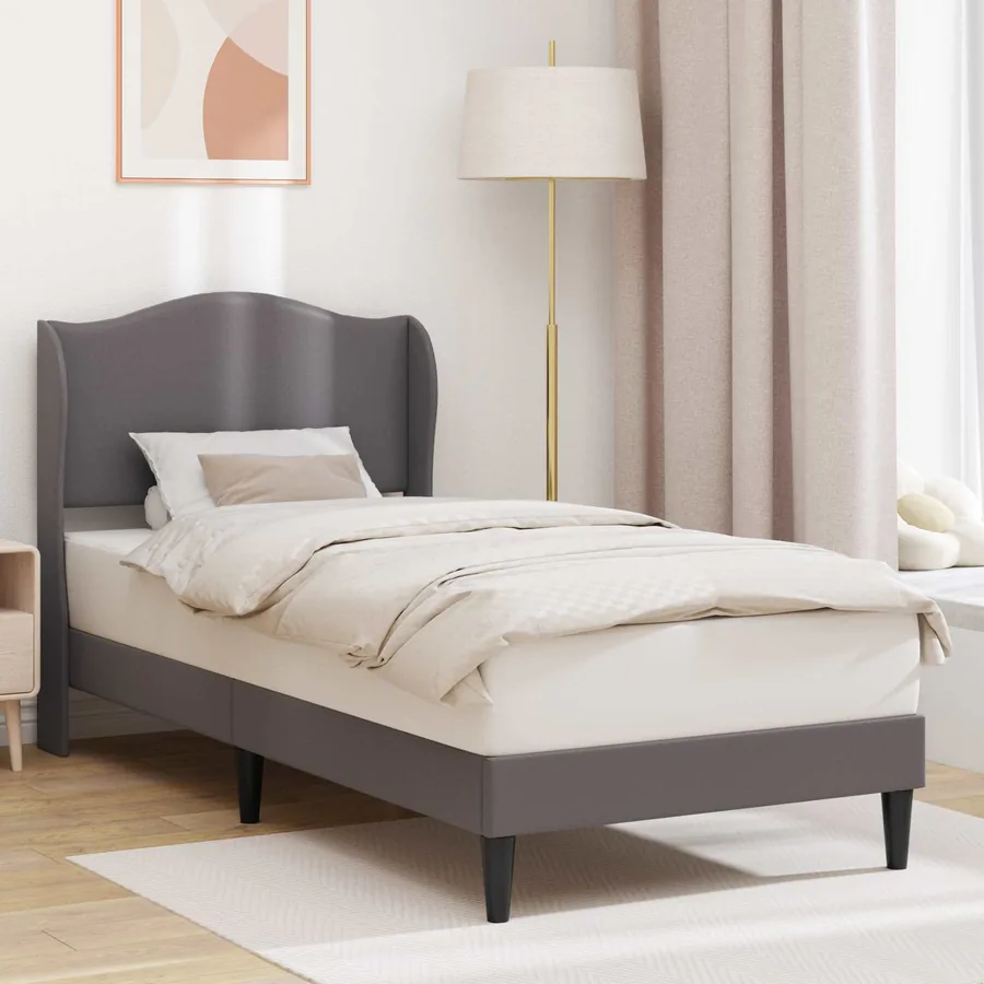 Cadre de lit avec tête de lit Gris 80 x 200 cm Simili cuir