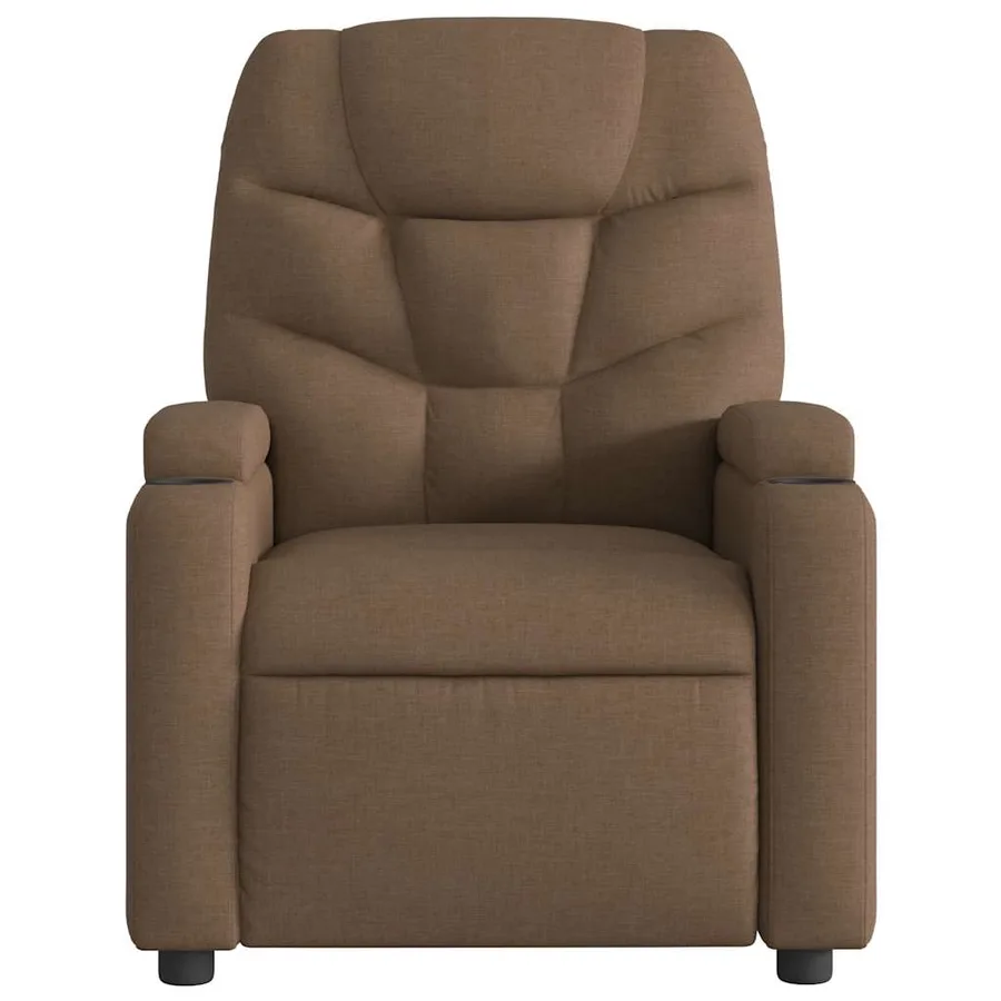 Fauteuil inclinable de massage électrique marron tissu - 9