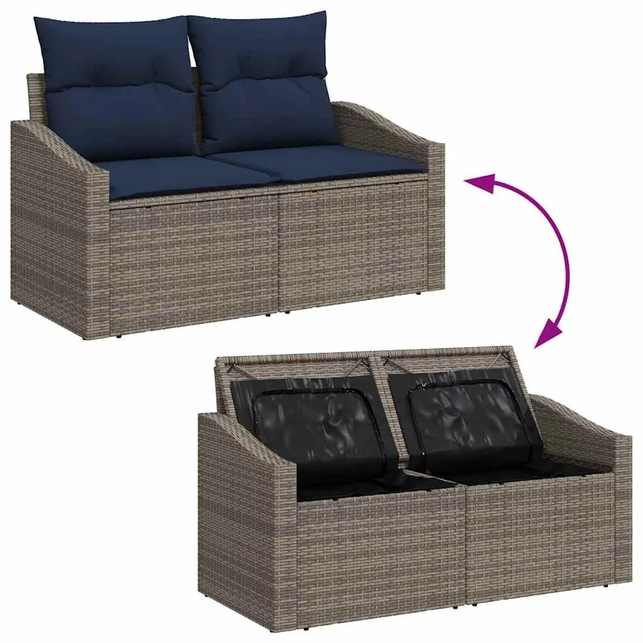 Ensemble de Canapés avec coussin 3 pcs polyrotin - 11