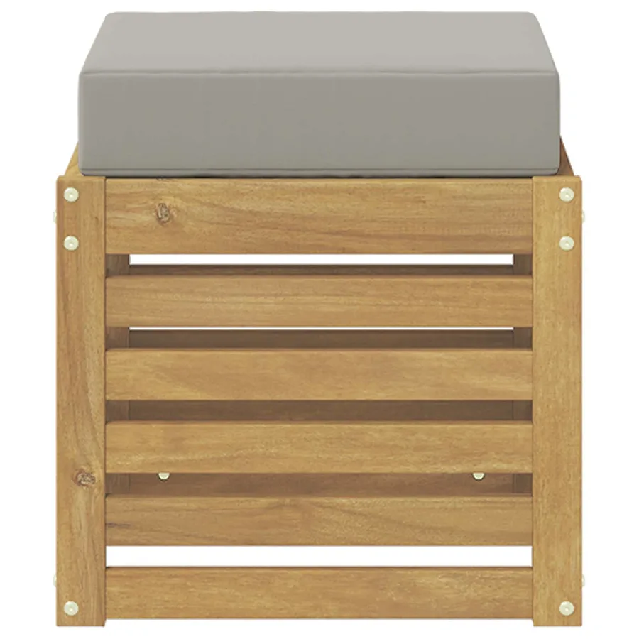 Banc de Jardin Blanc 43 x 43 x 45 cm Bois d'Acacia Massif - 3