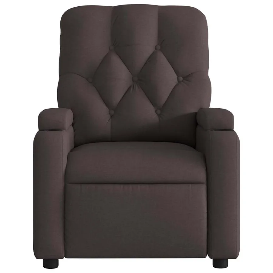 Fauteuil inclinable électrique Marron foncé Tissu - 9