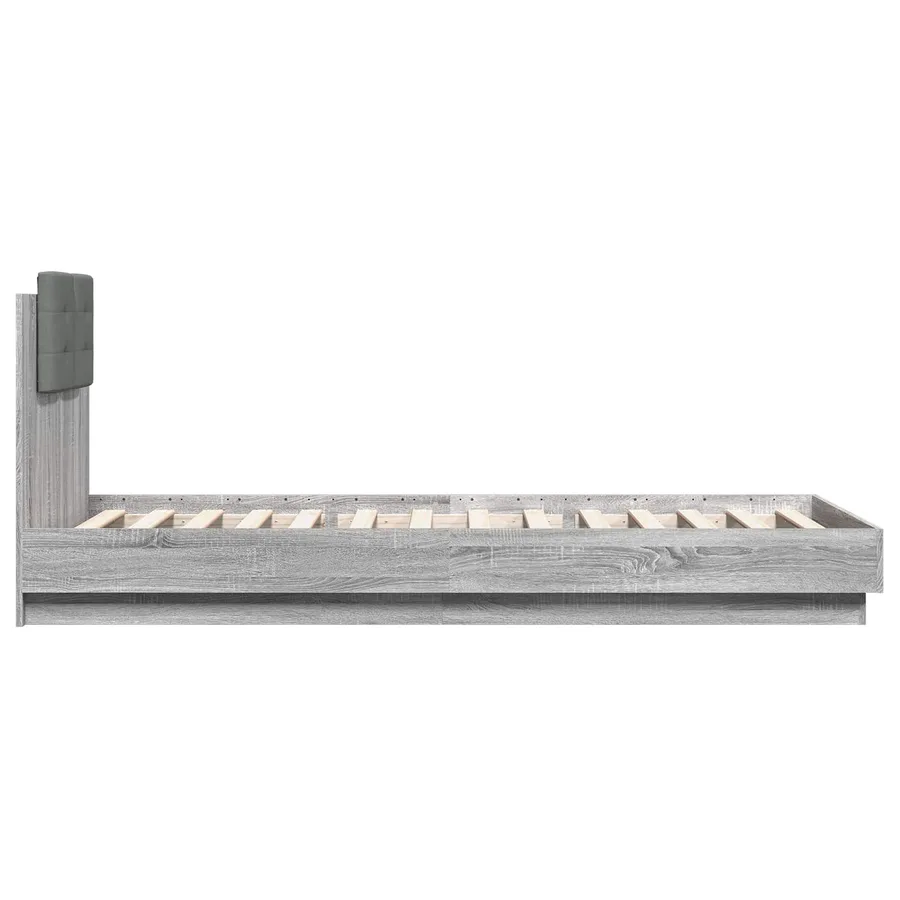 Cadre de lit avec LED Sonoma gris 80 x 200 cm Bois d'ingénierie - 6