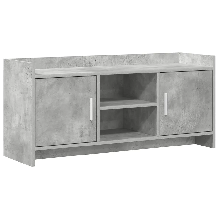 Meuble TV 102 x 33 x 47 cm Gris béton Bois d'ingénierie - 2