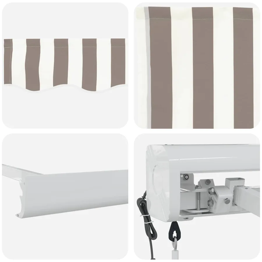 Auvent rétractable Gris clair et blanc 400 × 300 cm - 4