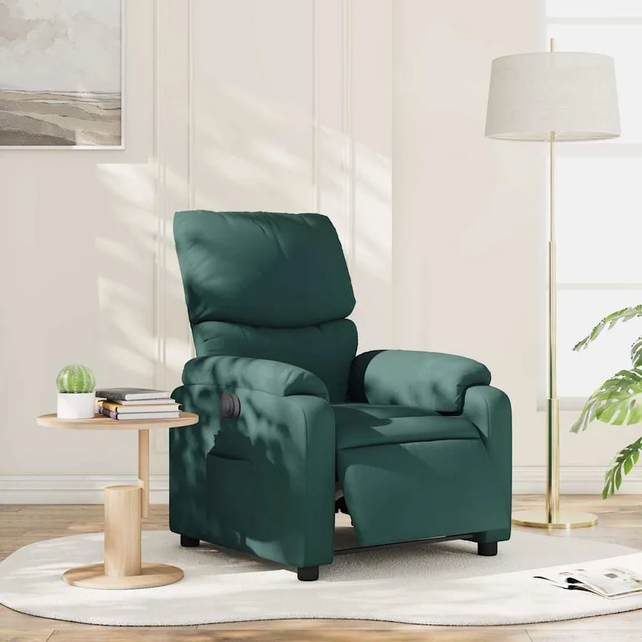 Fauteuil inclinable électrique Vert foncé Tissu - 16