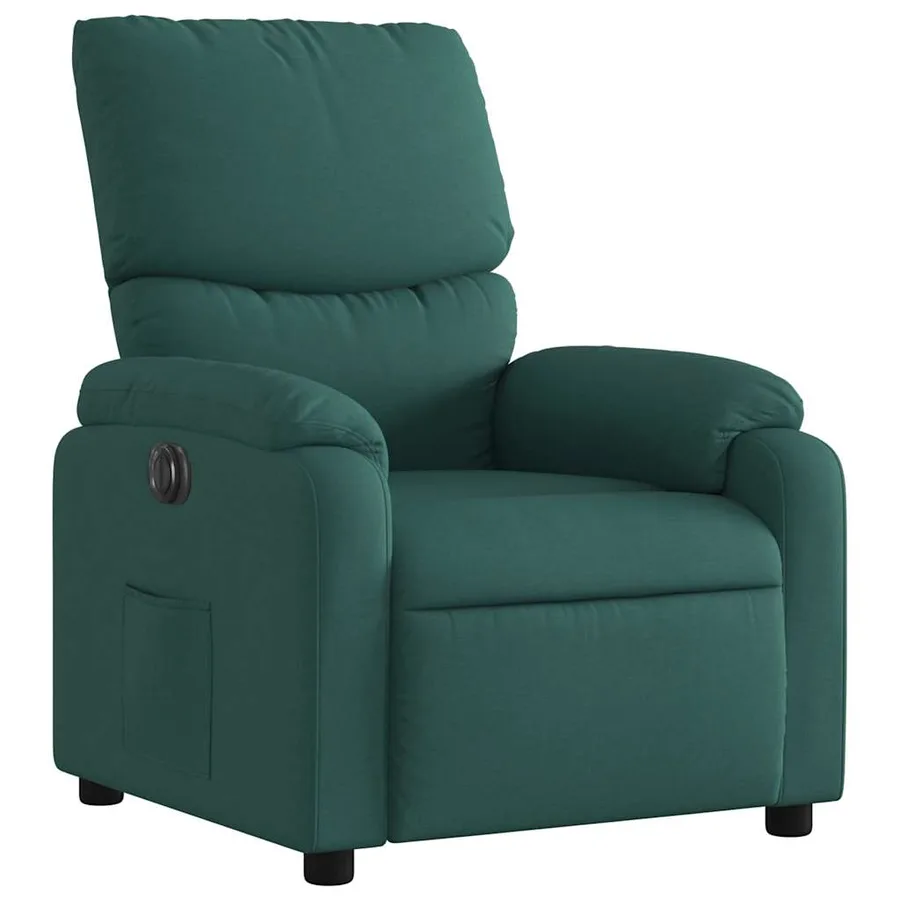 Fauteuil inclinable électrique Vert foncé Tissu - 4
