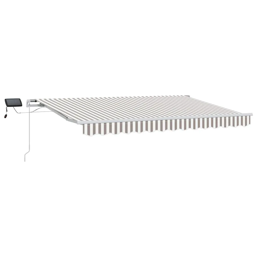 Auvent rétractable Gris clair et blanc 400 × 300 cm - 2