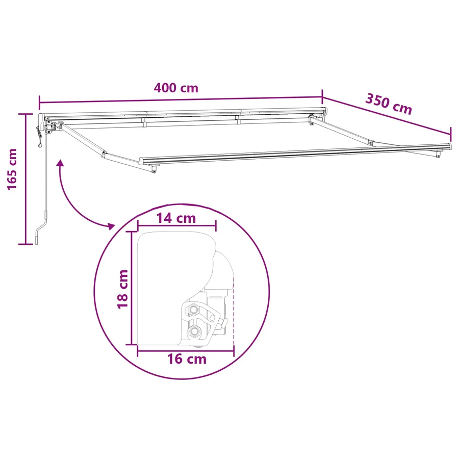 Auvent rétractable électrique Sable 4 × 3,5 m - 8