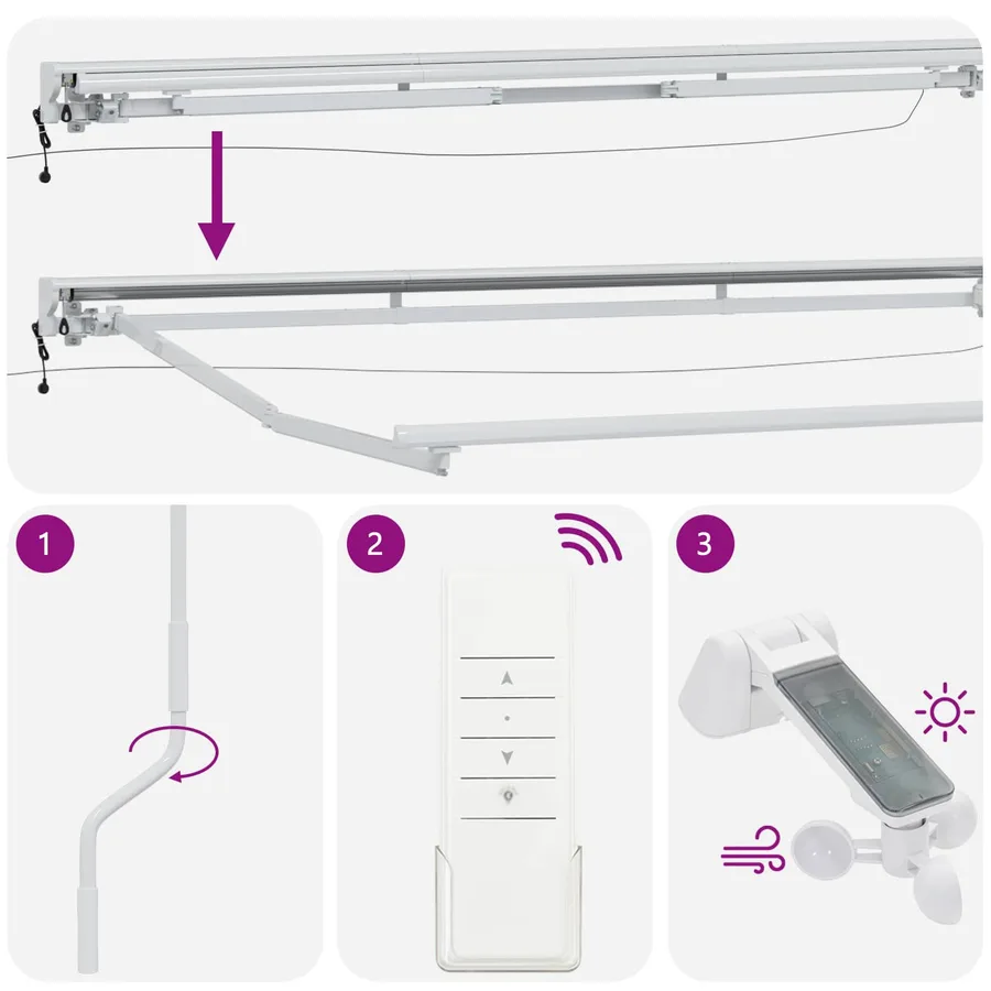Auvent rétractable électrique Sable 4 × 3,5 m - 9