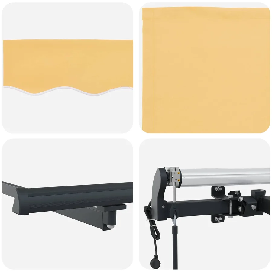 Auvent rétractable Sable 300 x 250 cm Tissu et Aluminium - 4