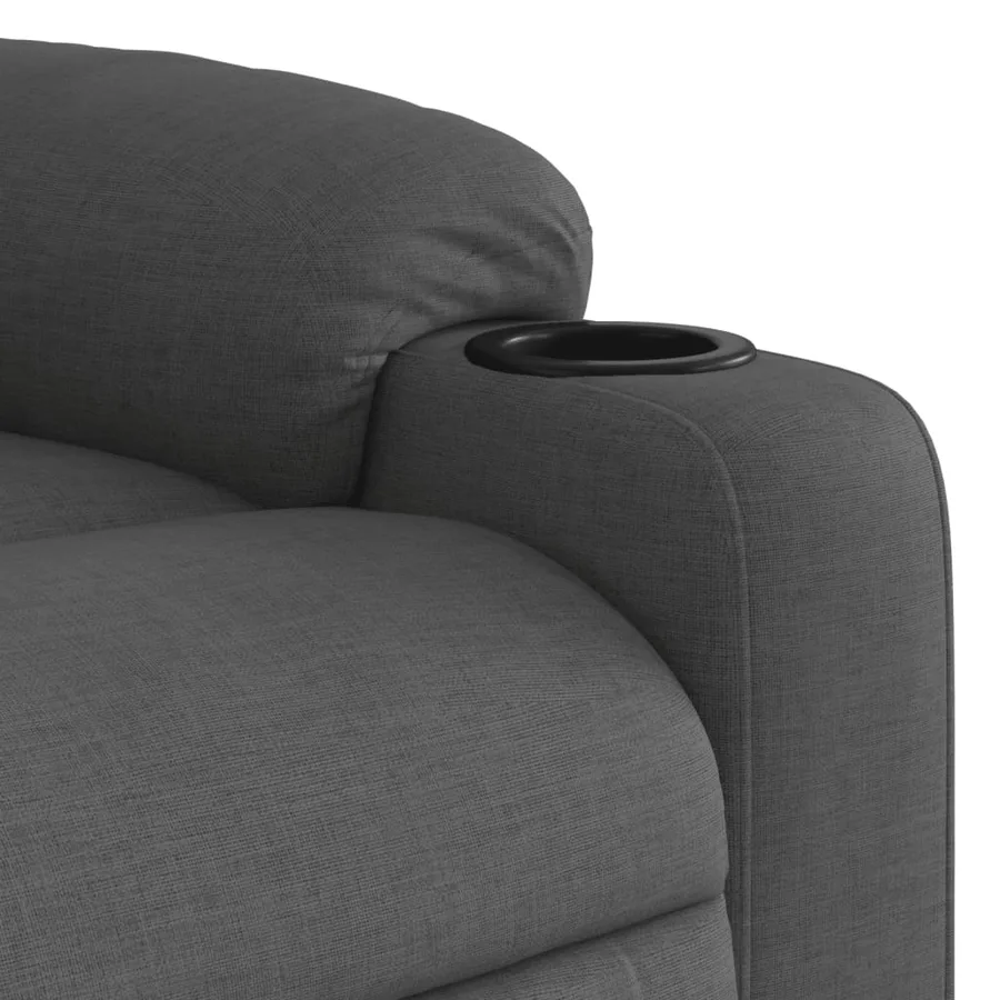 Fauteuil inclinable de massage électrique gris foncé tissu - 11