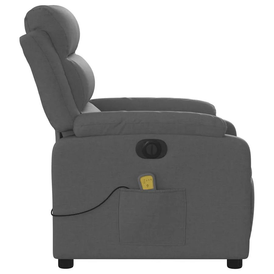 Fauteuil inclinable de massage électrique gris foncé tissu - 10