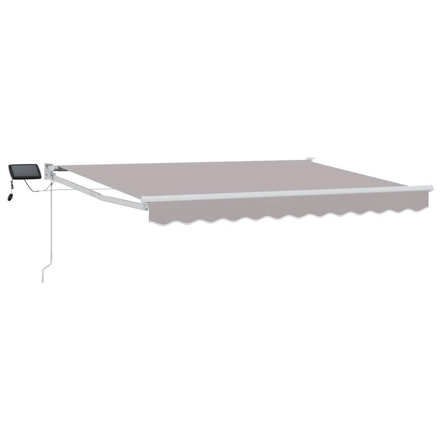 Store rétractable manuel avec LEDs Gris clair et blanc 3 x 2 m - 2