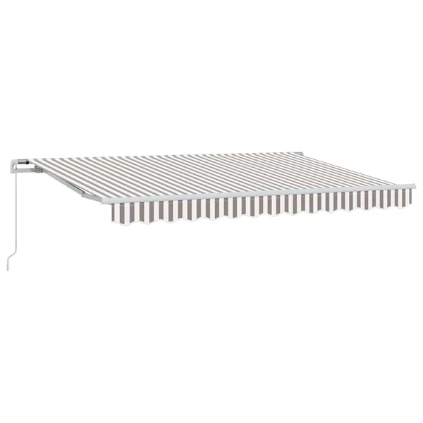 Auvent Rétractable Gris clair et blanc 3,5 x 2 m tissu