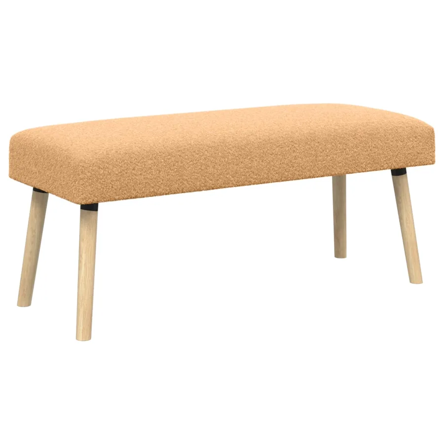 banc Uni Beige 110 x 40 x 46 cm Bouclé - 2