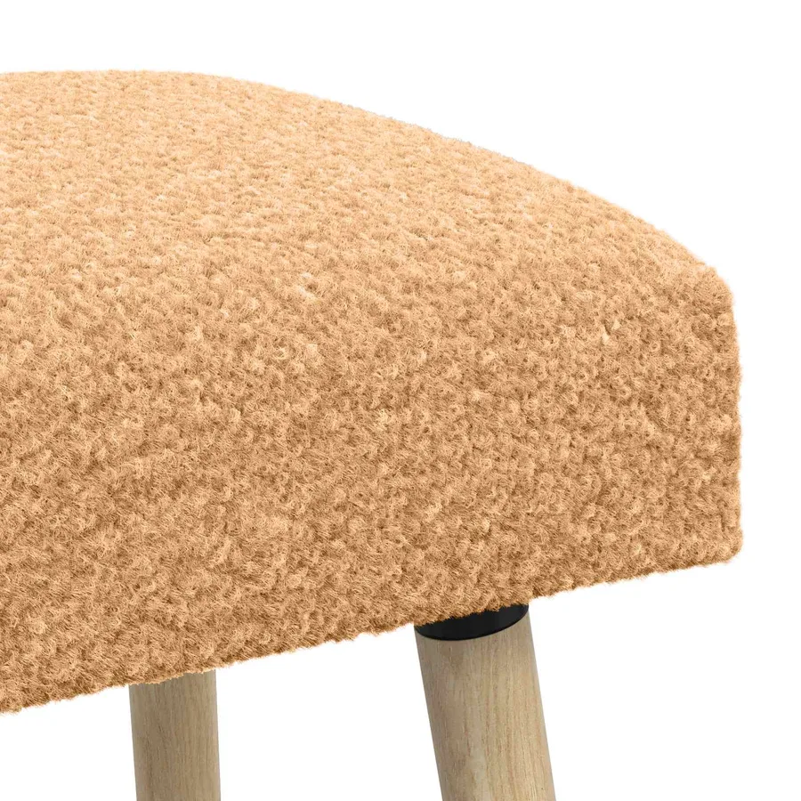 banc Uni Beige 110 x 40 x 46 cm Bouclé - 6