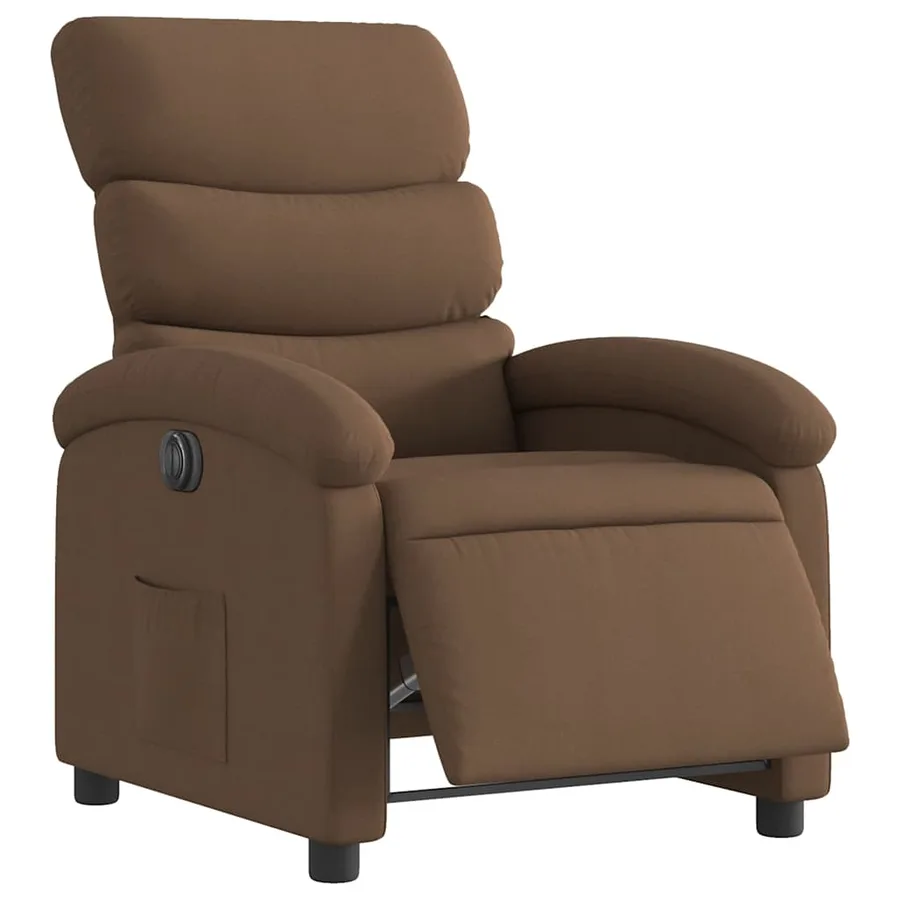 Fauteuil inclinable électrique Marron Tissu - 3
