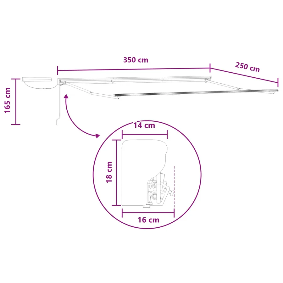 Auvent rétractable électrique Sable 3,5 x 2,5 m - 9