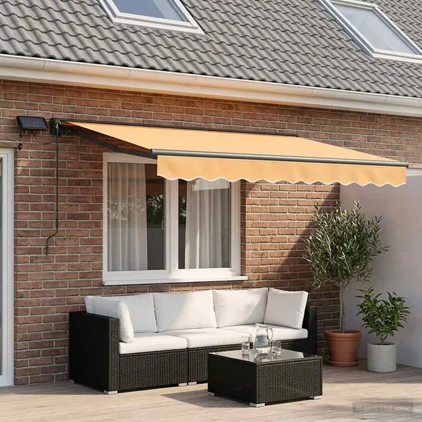 Cadre de store manuel avec LEDs Sable 3,5 x 2,5 m