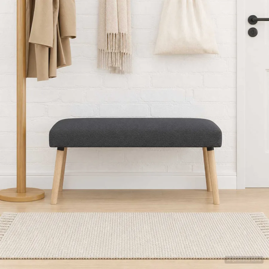 banc Uni Gris foncé 110 x 40 x 46 cm Bouclé