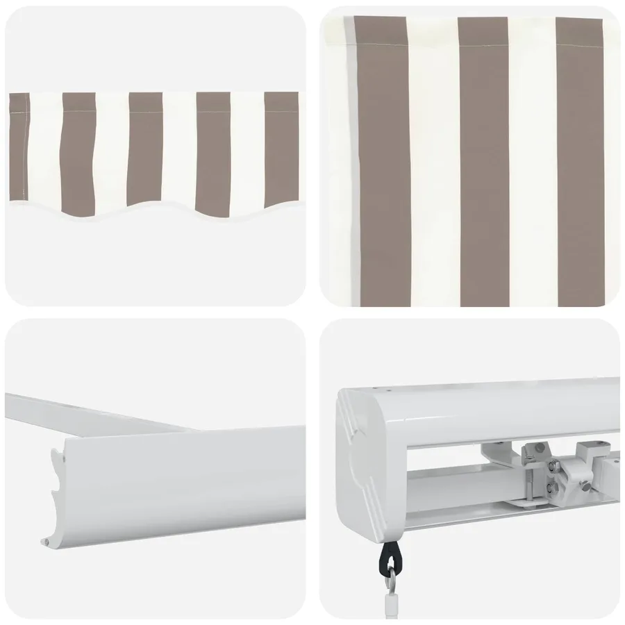 Auvent rétractable Gris clair et blanc 350 x 250 cm - 4