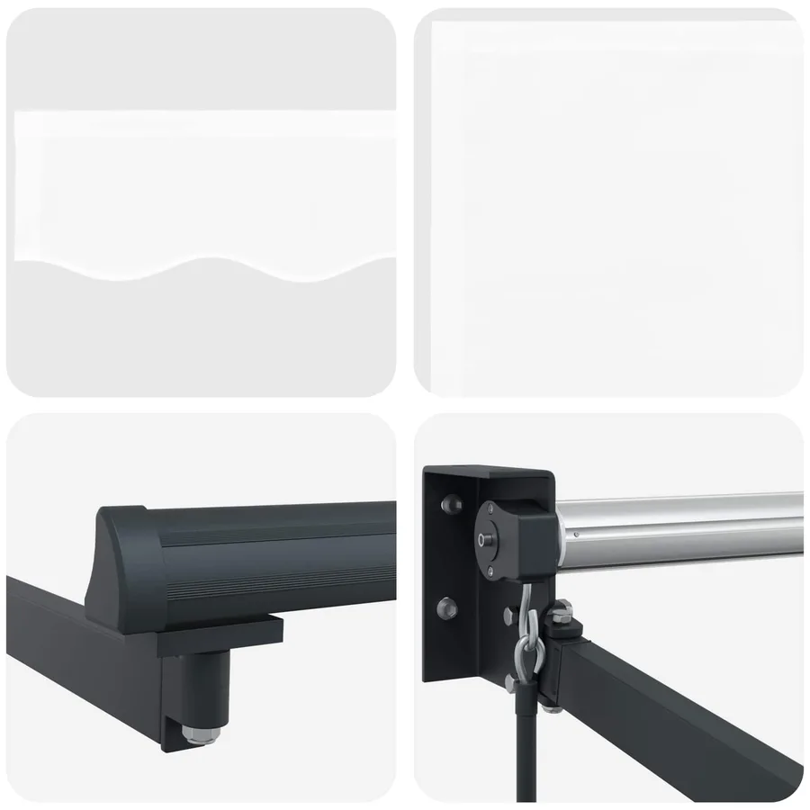 Auvent rétractable Blanc 3,5 x 2 m 100% Polyester et Aluminium - 7