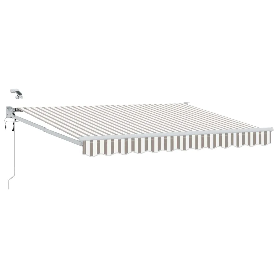 Auvent rétractable électrique Gris clair et blanc - 2