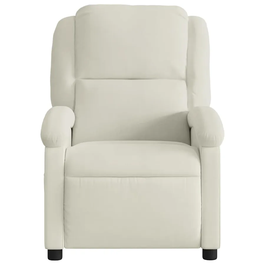 Fauteuil inclinable de massage électrique crème velours - 10