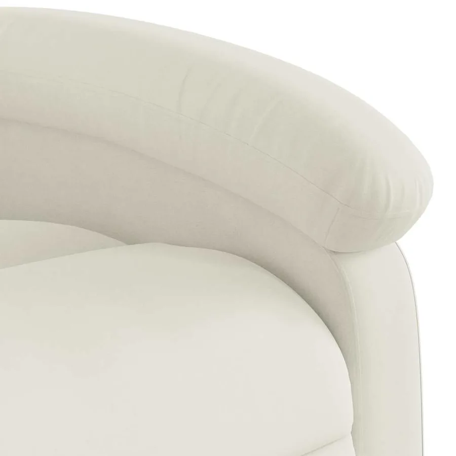 Fauteuil inclinable de massage électrique crème velours - 12