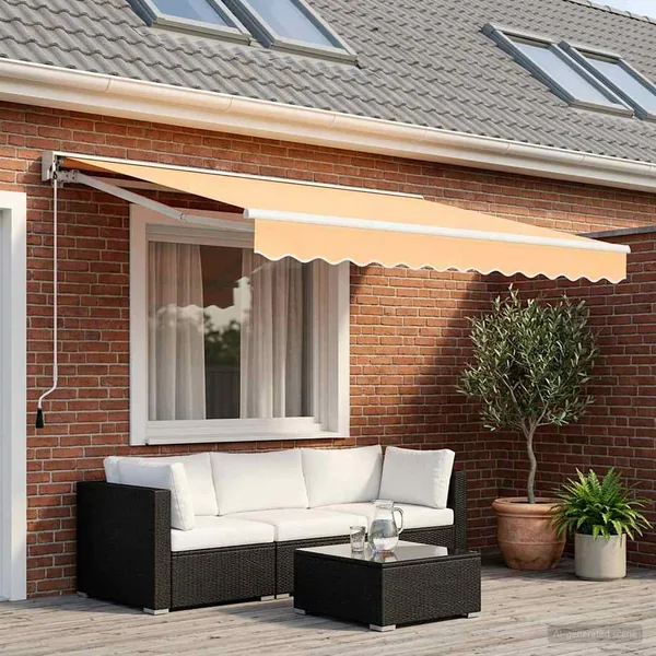 Auvent rétractable Sable 3 x 2 m Polyester et Aluminium