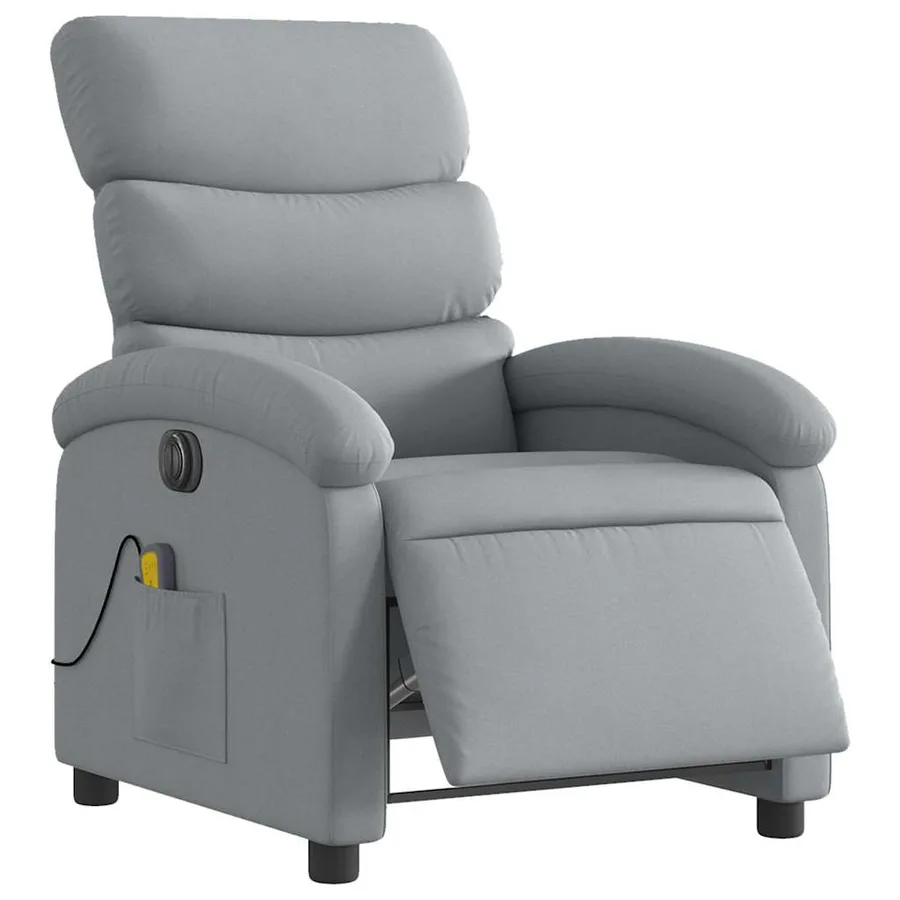 Fauteuil de massage inclinable électrique gris clair tissu - 3
