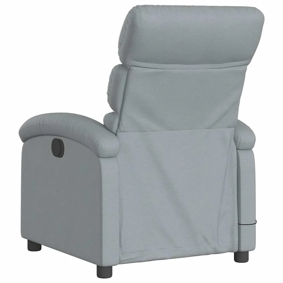 Fauteuil de massage inclinable électrique gris clair tissu - 5