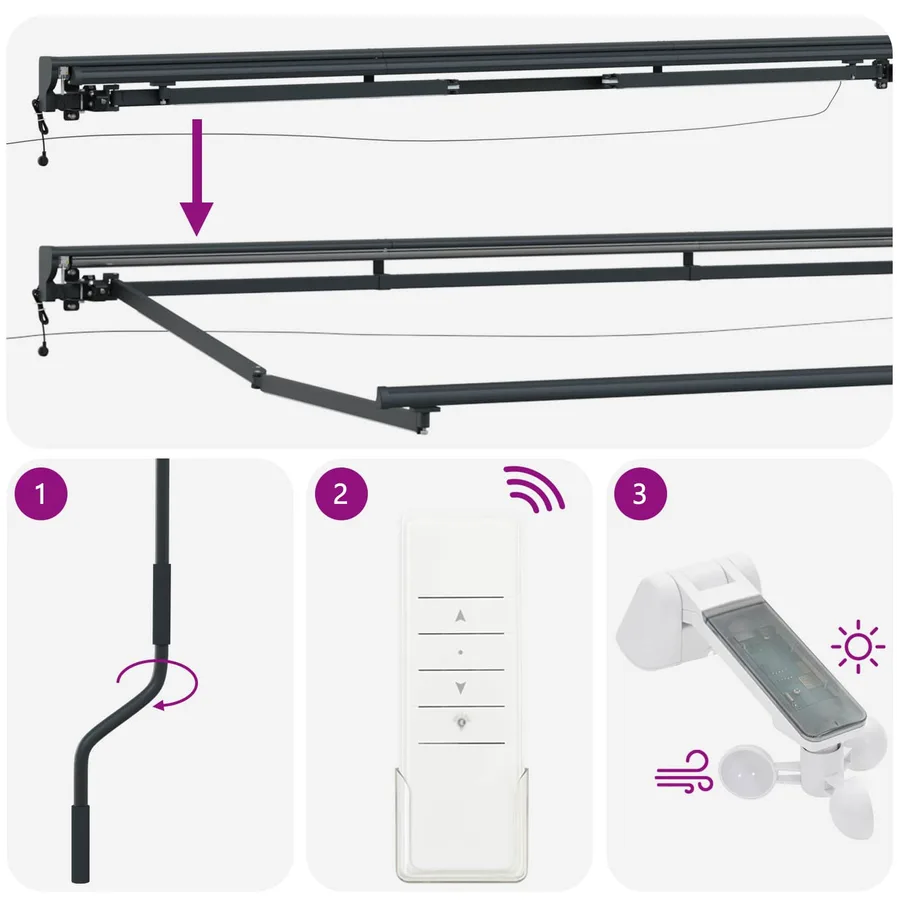 Auvent rétractable électrique Sable 2,5 x 2 m - 9