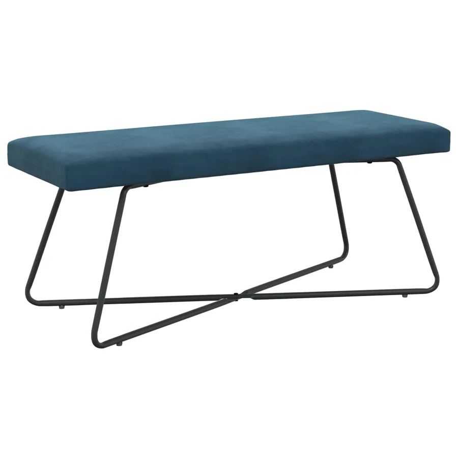 banc Bleu 110 x 40 x 45 cm Velours - 2