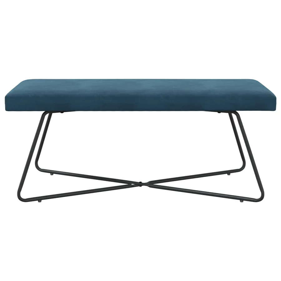banc Bleu 110 x 40 x 45 cm Velours - 5