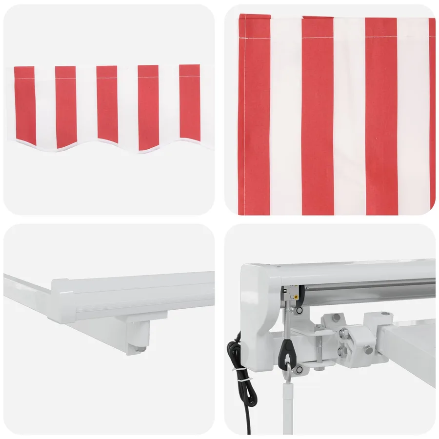 Auvent rétractable électrique Rouge et Blanc 4,5 × 3 m - 7
