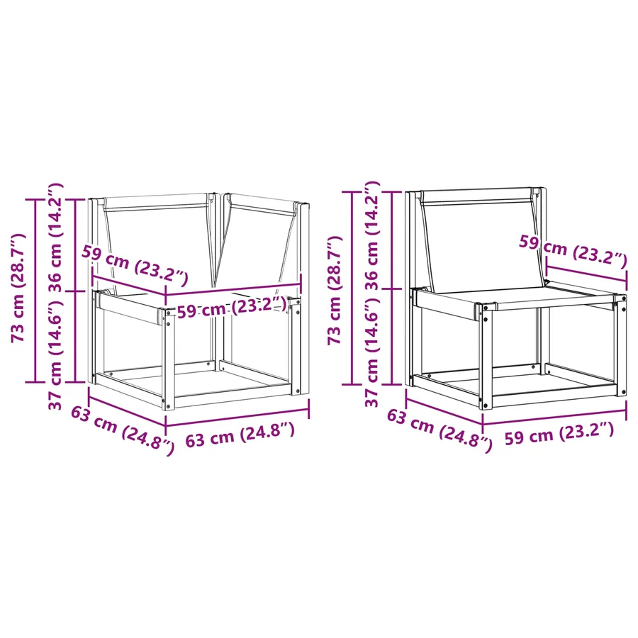 Ensemble de canapés d'extérieur 7 pcs Blanc et noir - 11
