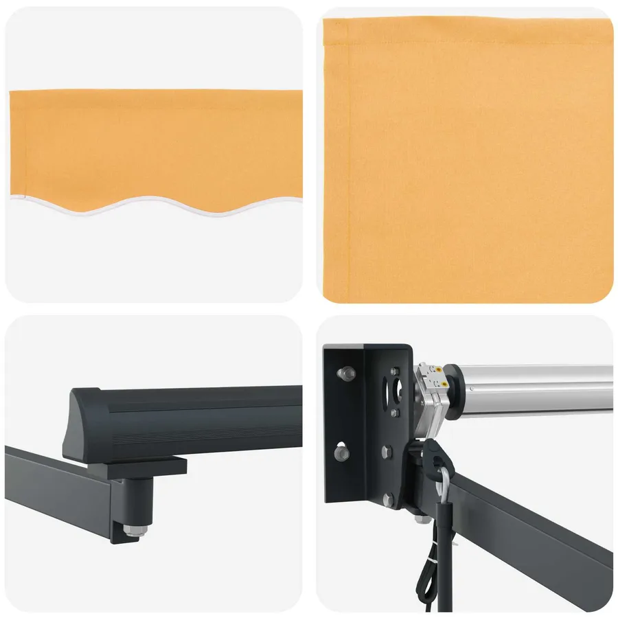Auvent rétractable Sable 4,5 × 3 m Polyester et métal - 4