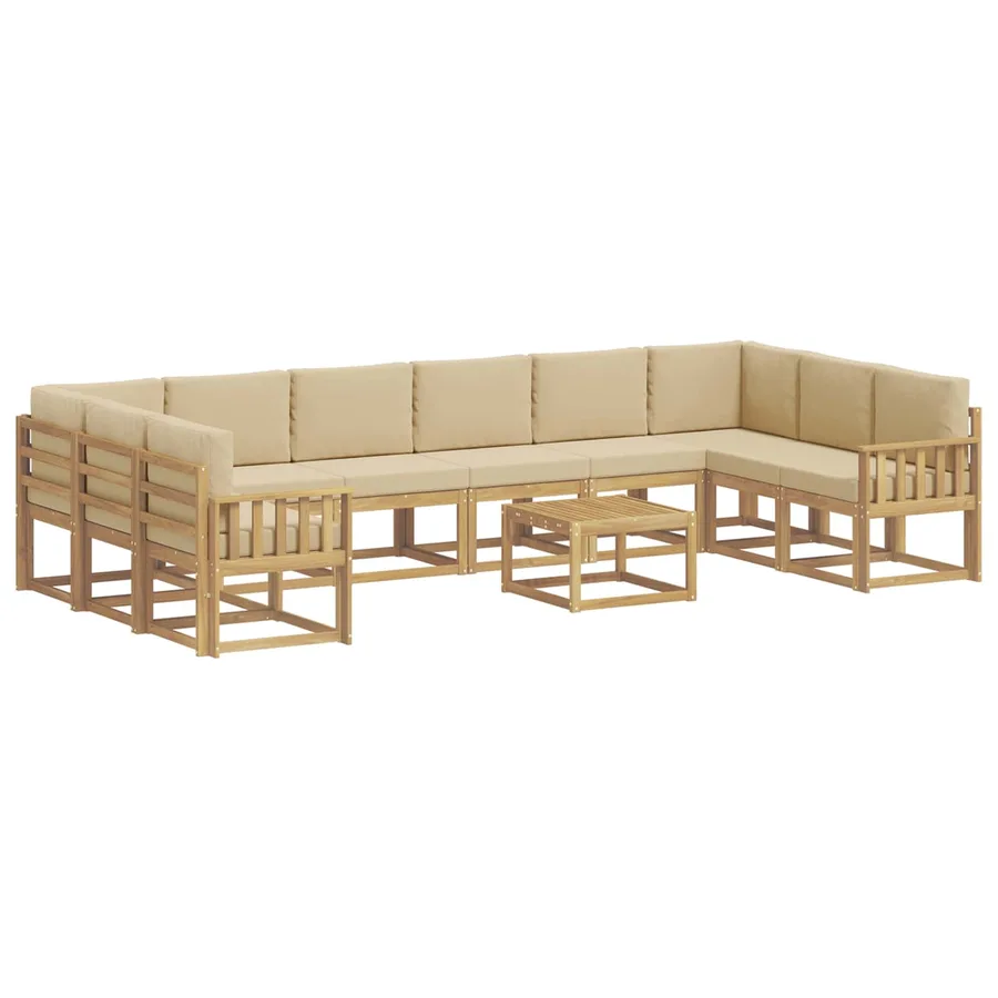 Ensemble de canapés d'extérieur 11 pcs Blanc et Beige - 2