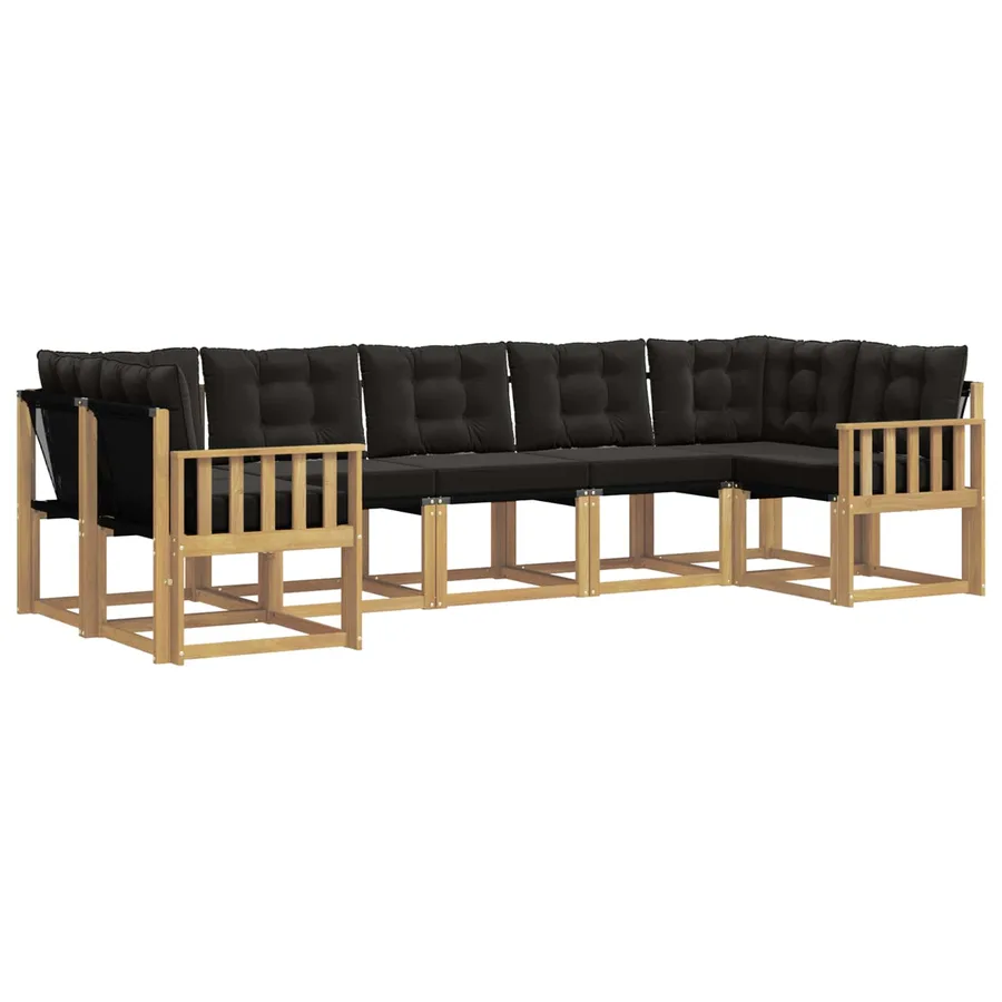 Ensemble de canapés d'extérieur 7 pcs Blanc et noir - 2